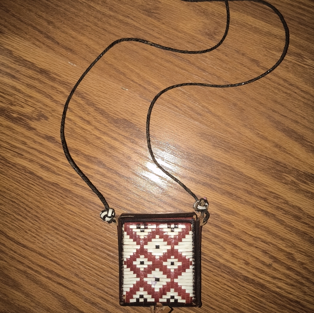 Leather Vintage Necklace Purse.